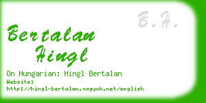 bertalan hingl business card